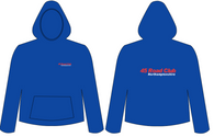 45 Road Club Royal Hoodie with Logo on Front and print on back