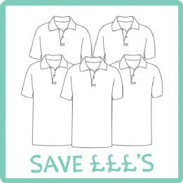 PRE ORDER Irchester Primary 5 Polo Shirts with NEW Logo Bundle