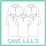 Ruskin Infant Academy 5 Polo Shirts with Logo Bundle