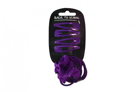Purple Hair Bobbles and Clips