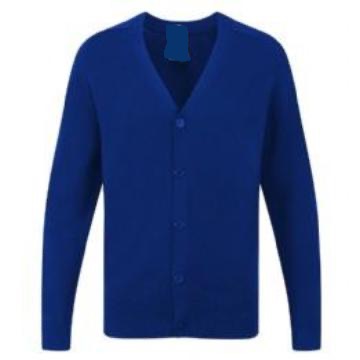The Bramptons Primary Cotton Royal Knitted Cardigan with Logo