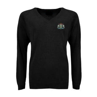Sir Christopher Hatton Academy V Neck Knitted Jumper with Logo