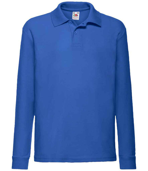 The Bramptons Long Sleeve Poloshirt with Logo available in Royal or White