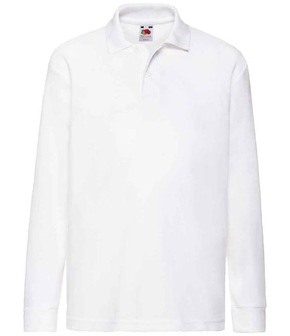 Ruskin Junior White Long Sleeve Poloshirt with Logo