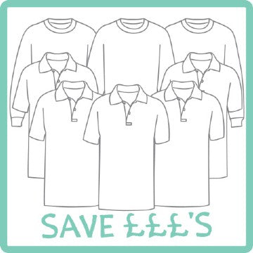Stanton Cross Primary 3 V Neck Sweatshirts / 5 Polo Shirts Bundle with Logo