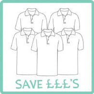St Barnabas 5 Polo Shirts with Logo Bundle