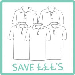 All Saints Primary 5 Polo Shirts with Logo Bundle