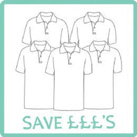 Christopher Reeves Primary 5 Polo Shirts with Logo Bundle
