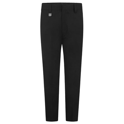 Zeco Boys Black Slim Fit Half Elastic Trousers BT3051