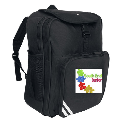 South End Junior Black Backpack with Logo