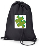 South End Junior Black PE Bag with House Colour Logo