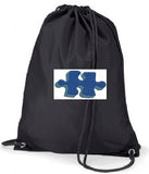 South End Junior Black PE Bag with House Colour Logo