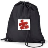 South End Junior Black PE Bag with House Colour Logo