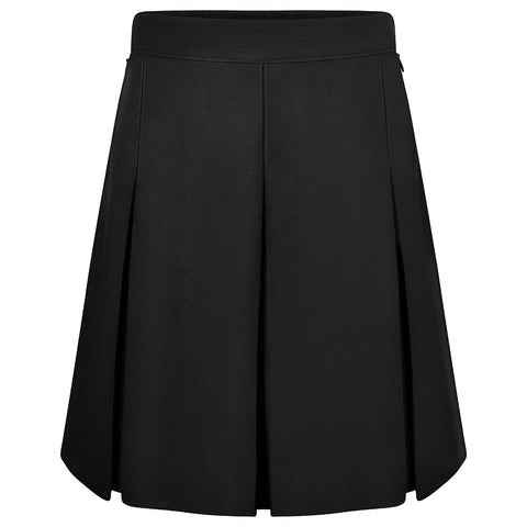 Zeco GS3019 Stitched Down Box Pleat Skirt in Black