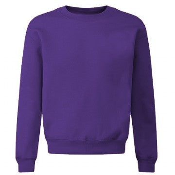 Greenfields School Acrylic Purple Crew Neck Sweatshirt with Logo