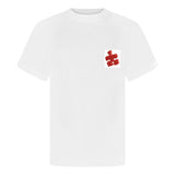 South End Junior White PE Teeshirt with House Logo