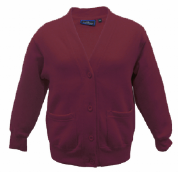 Olympic Acrylic Burgundy Sweatcardigan with Logo