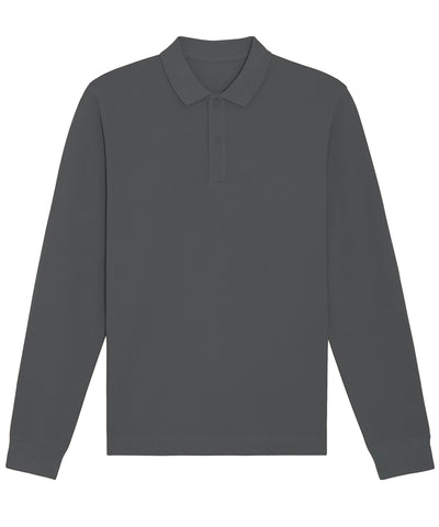 Chelveston Road Site Staff Long Sleeve Cotton Poloshirt Grey