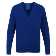 The Bramptons Primary Acrylic Royal Knitted Cardigan with Logo